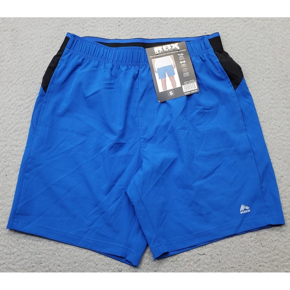 RBX Active Swim Trunks Mens Small Blue Mesh Lined Performance Stretch Pull On